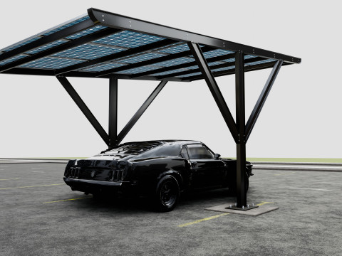 Y TYPE MODERN SOLAR CARPORT TYPE-6 3D 模型