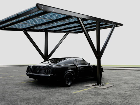 Y TYPE MODERN SOLAR CARPORT TYPE-6 3D Model