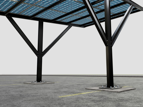 Y TYPE MODERN SOLAR CARPORT TYPE-6 3D 模型