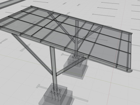 Y TYPE MODERN SOLAR CARPORT TYPE-6 3D 模型