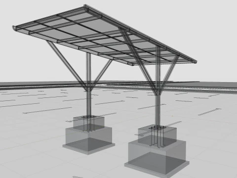 Y TYPE MODERN SOLAR CARPORT TYPE-6 3D Model