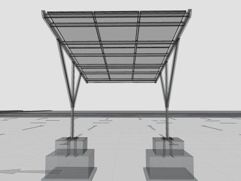 Y TYPE MODERN SOLAR CARPORT TYPE-6 3D 模型