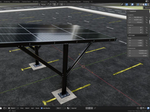 Y TYPE MODERN SOLAR CARPORT TYPE-6 3D Model