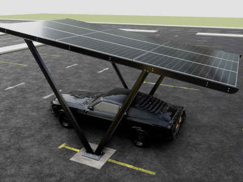 V TYPE MODERN SOLAR CARPORT TYPE-7 3D Model