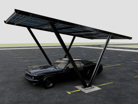 V TYPE MODERN SOLAR CARPORT TYPE-7 Modèle 3D