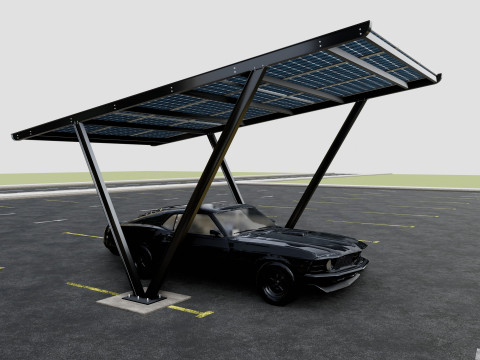 V TYPE MODERN SOLAR CARPORT TYPE-7 Modèle 3D