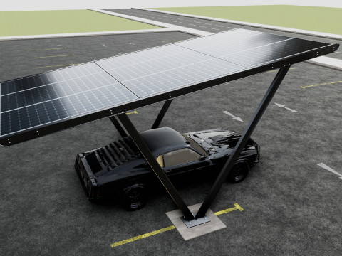 V TYPE MODERN SOLAR CARPORT TYPE-7 Modèle 3D