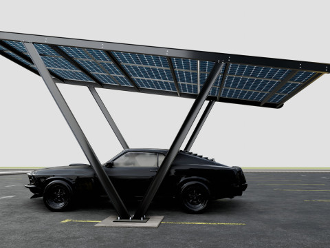 V TYPE MODERN SOLAR CARPORT TYPE-7 Modèle 3D