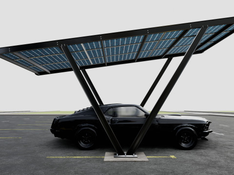 V TYPE MODERN SOLAR CARPORT TYPE-7 Modèle 3D