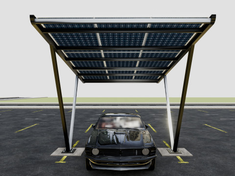 V TYPE MODERN SOLAR CARPORT TYPE-7 Modèle 3D