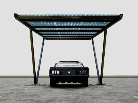 V TYPE MODERN SOLAR CARPORT TYPE-7 Modèle 3D