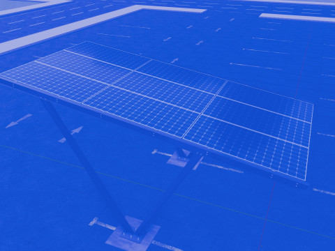 V TYPE MODERN SOLAR CARPORT TYPE-7 Modèle 3D