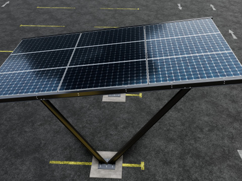 V TYPE MODERN SOLAR CARPORT TYPE-7 Modèle 3D