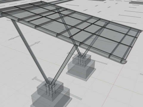V TYPE MODERN SOLAR CARPORT TYPE-7 Modèle 3D