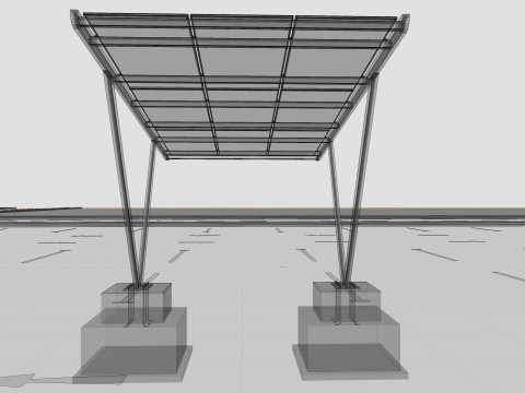 V TYPE MODERN SOLAR CARPORT TYPE-7 Modèle 3D