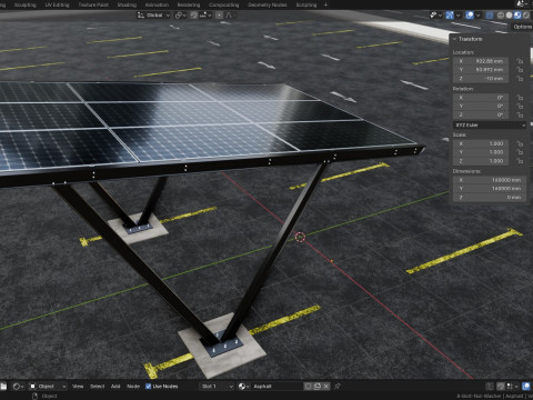 V TYPE MODERN SOLAR CARPORT TYPE-7 Modèle 3D