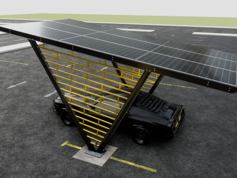V TYPE MODERN SOLAR CARPORT TYPE-8 3D 模型