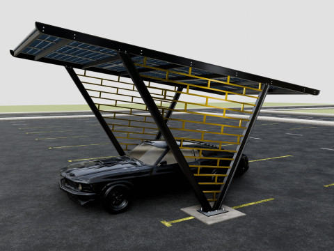 V TYPE MODERN SOLAR CARPORT TYPE-8 3D-Modell