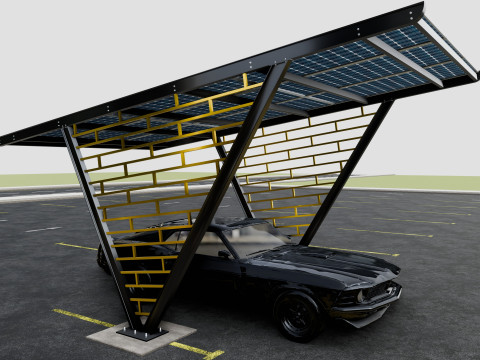 V TYPE MODERN SOLAR CARPORT TYPE-8 3D-Modell