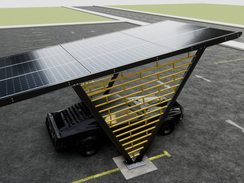 V TYPE MODERN SOLAR CARPORT TYPE-8 3D-Modell
