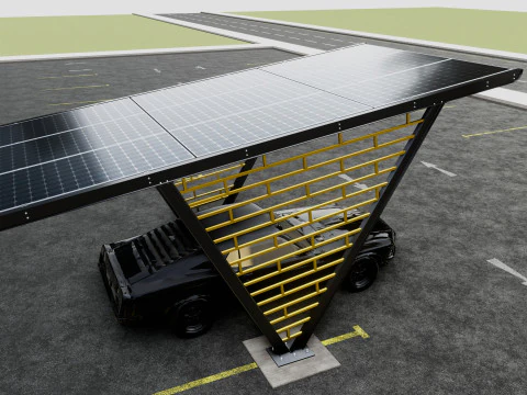 V TYPE MODERN SOLAR CARPORT TYPE-8 3D Model