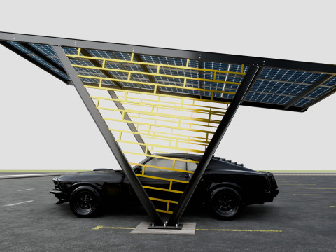 V TYPE MODERN SOLAR CARPORT TYPE-8 3D-Modell