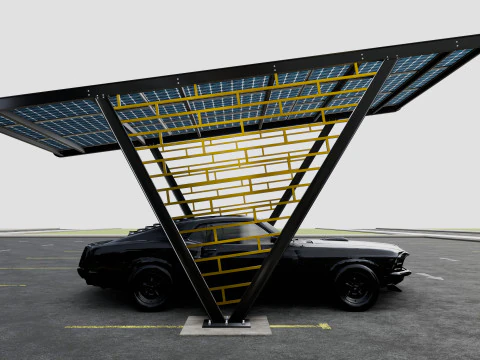 V TYPE MODERN SOLAR CARPORT TYPE-8 3D Model