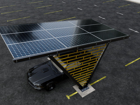 V TYPE MODERN SOLAR CARPORT TYPE-8 3D-Modell