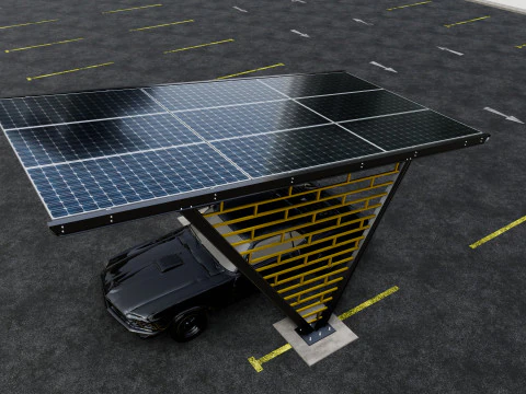 V TYPE MODERN SOLAR CARPORT TYPE-8 3D Model