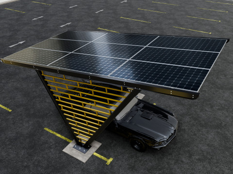 V TYPE MODERN SOLAR CARPORT TYPE-8 3D-Modell