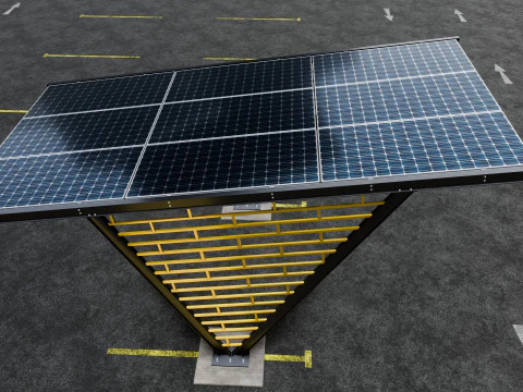 V TYPE MODERN SOLAR CARPORT TYPE-8 3D Model
