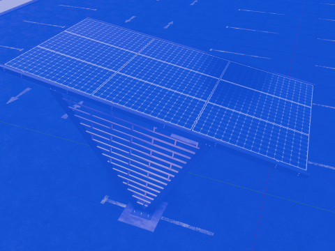V TYPE MODERN SOLAR CARPORT TYPE-8 3D-Modell