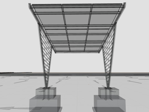 V TYPE MODERN SOLAR CARPORT TYPE-8 3D-Modell