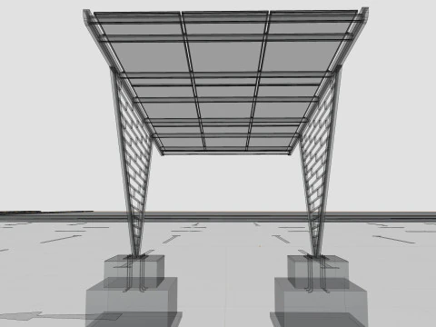V TYPE MODERN SOLAR CARPORT TYPE-8 3D Model