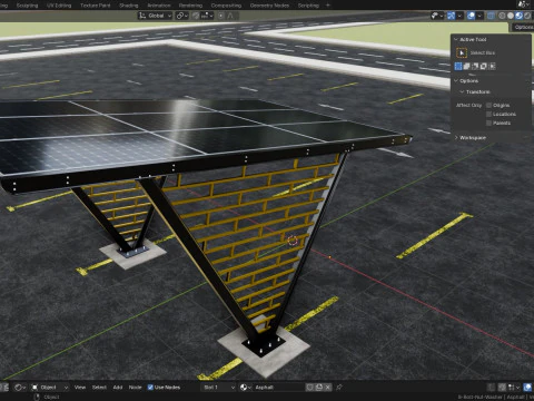 V TYPE MODERN SOLAR CARPORT TYPE-8 3D Model