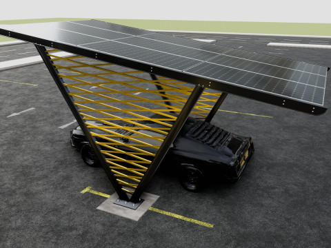 V TYPE MODERN SOLAR CARPORT TYPE-9 Modello 3D