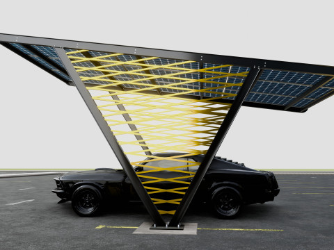 V TYPE MODERN SOLAR CARPORT TYPE-9 3D Model