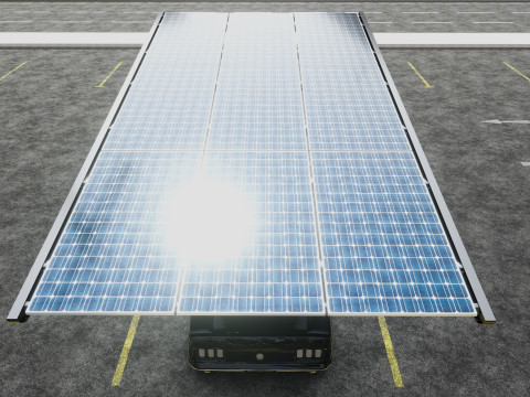 V TYPE MODERN SOLAR CARPORT TYPE-9 3D Model