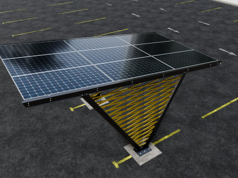V TYPE MODERN SOLAR CARPORT TYPE-9 3D Model