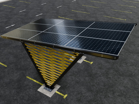 V TYPE MODERN SOLAR CARPORT TYPE-9 3D Model