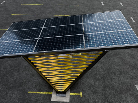 V TYPE MODERN SOLAR CARPORT TYPE-9 3D Model