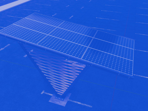 V TYPE MODERN SOLAR CARPORT TYPE-9 3D Model