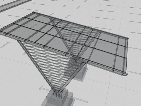 V TYPE MODERN SOLAR CARPORT TYPE-9 3D Model
