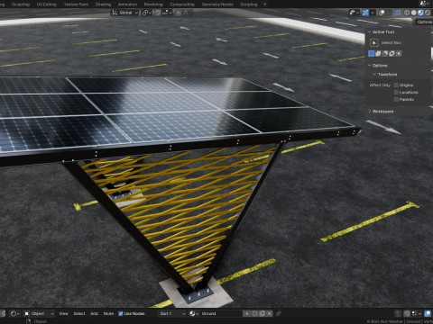 V TYPE MODERN SOLAR CARPORT TYPE-9 3D Model