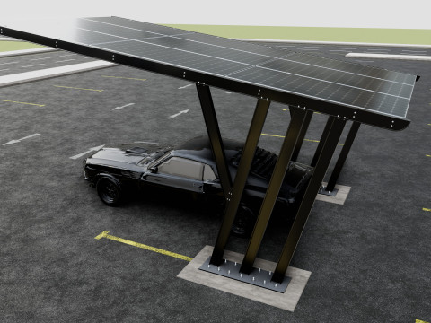 TRIPLE L TYPE MODERN SOLAR CARPORT TYPE-10 3Dモデル