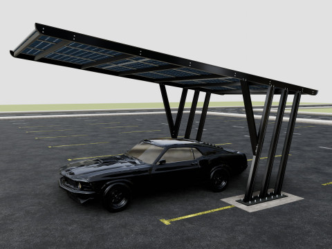 TRIPLE L TYPE MODERN SOLAR CARPORT TYPE-10 Model 3D
