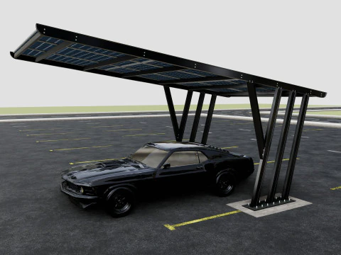 TRIPLE L TYPE MODERN SOLAR CARPORT TYPE-10 3D Model