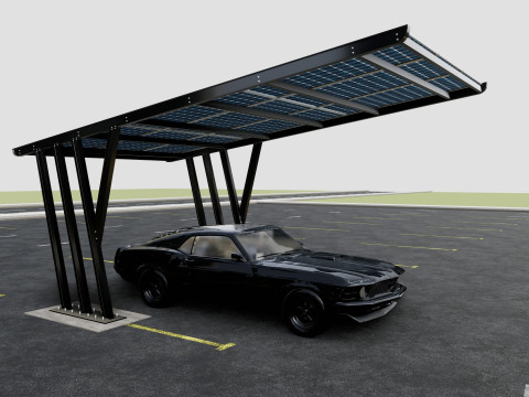 TRIPLE L TYPE MODERN SOLAR CARPORT TYPE-10 Model 3D