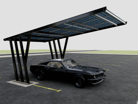 TRIPLE L TYPE MODERN SOLAR CARPORT TYPE-10 3D Model