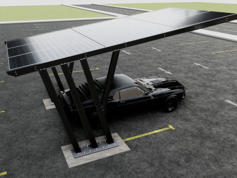TRIPLE L TYPE MODERN SOLAR CARPORT TYPE-10 3D Model